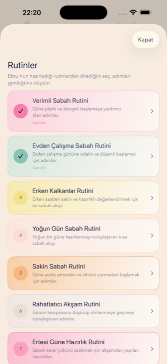 Hazır rutinler kataloğu